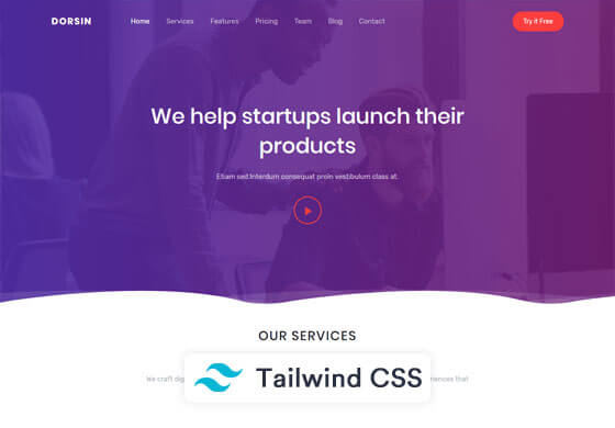 Dorsin - Tailwind CSS Landing Page Template