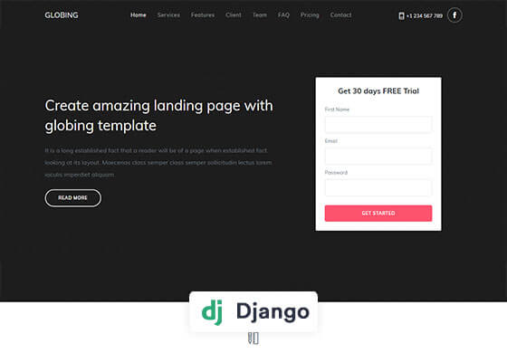 Globing - Django Landing Page Template