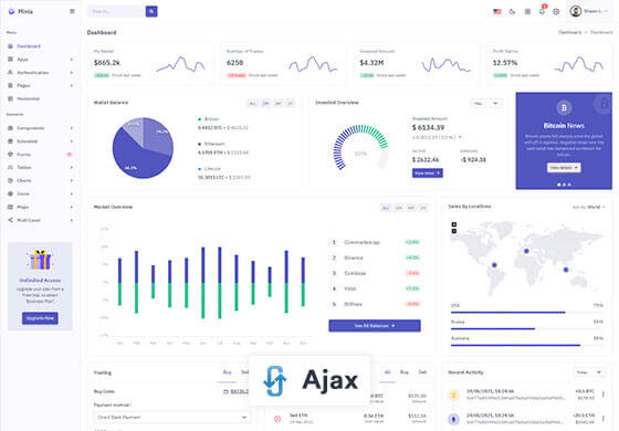 Minia - Ajax Admin & Dashboard Template