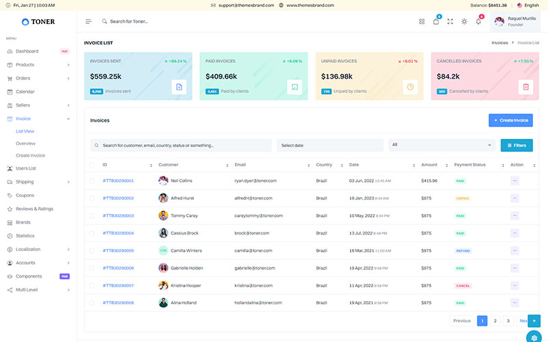 Sellers Grid Demo